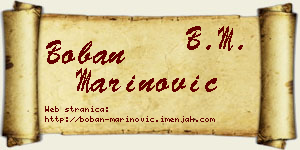 Boban Marinović vizit kartica